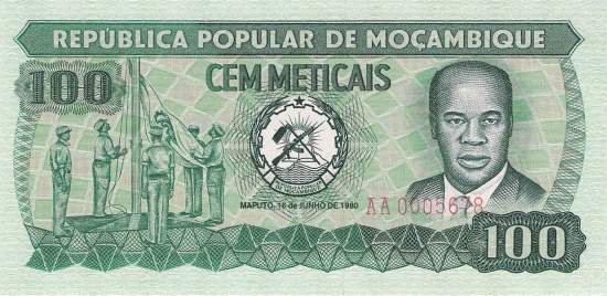 Mosambik p126 100 Meticais 1980